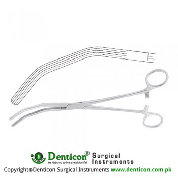 Herrick Kidney Pedicle Clamp Double Angled - Longitudinally Serrated Stainless Steel, 23 cm - 9"